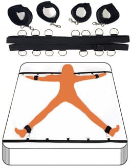 Daity BDSM-bedbeperkingen, seksuele bondage met blinddoek en handboeien, bondageset voor bed, SM-seksset voor in bed, seksspeeltjes voor in bed, bondagekit voor stellen, beginners en ervaren gebruikers — thumbnail 1
