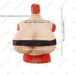 Realistische Siliconen Borstplaat Hoge Kraag Nep Borsten Z Cup voor Crossdressers — thumbnail 4
