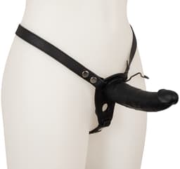 Excellent Power – Strap on - ‘Double Thruster’ Vibrerende Voorbind Dildo met Inwendige Dildo voor Dubbel Genot – Zwart — thumbnail 2