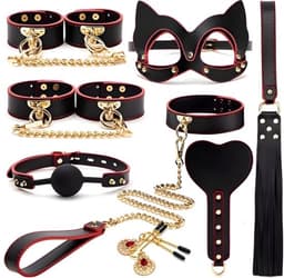 Dare to Undress – Fifty Shades of Grey – Luxe 8-delige BDSM Set met Opbergkoffer – Premium – BDSM Bondagesets - Valentijn Cadeau - Handboeien, Halsband, Masker, Gagbal & Zweep - Sex Toys voor Koppels - Seksspeeltjes voor mannen en vrouwen - Kinky — thumbnail 2