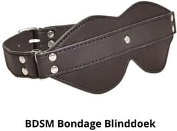LekkerStout BDSM Lederen Oogmasker - Verstelbare Riem - Hoogwaardige Stiksels - Blinddoek | LS329 — thumbnail 9