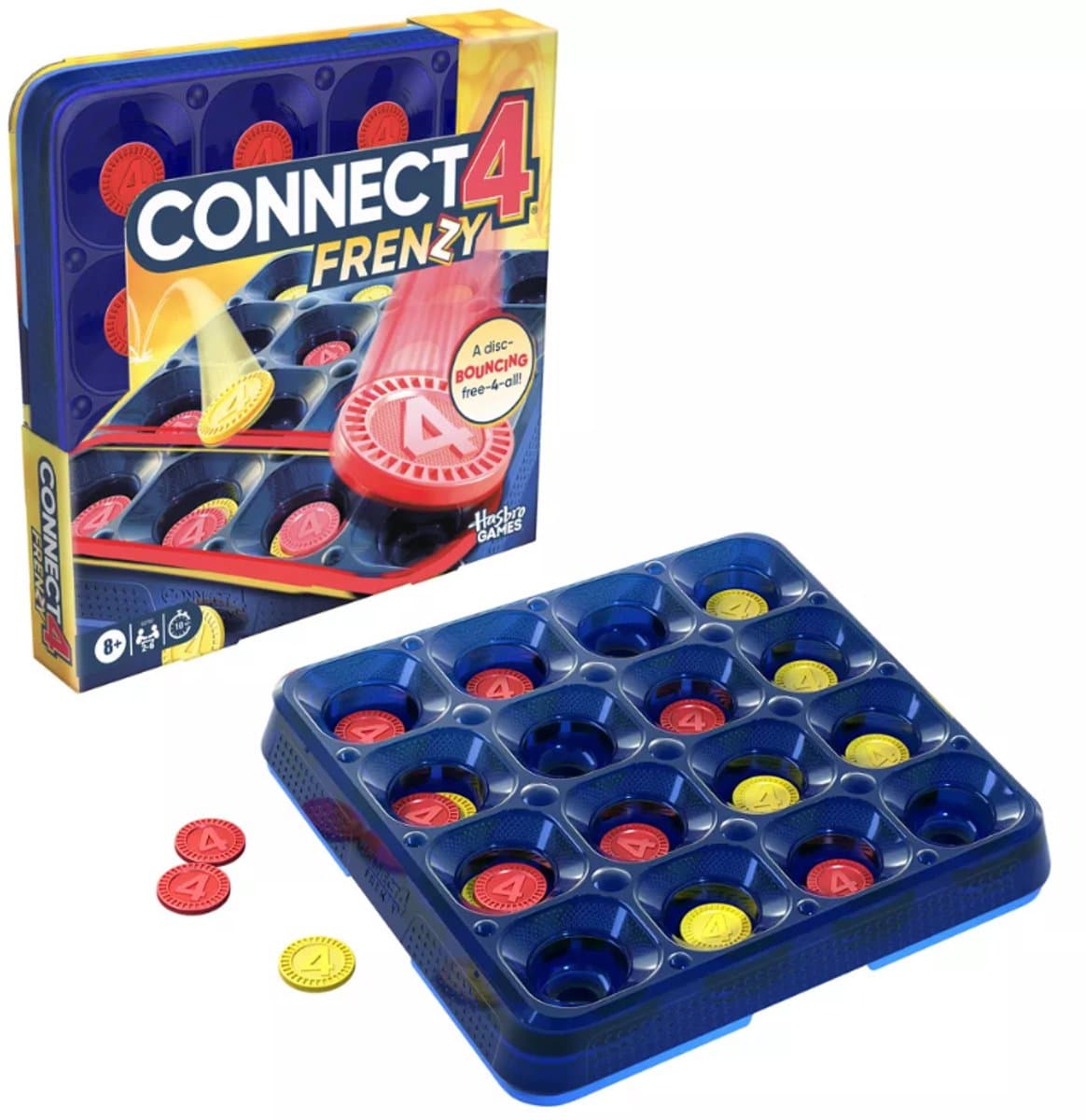 Hasbro Connect 4 Frenzy - Engelse Versie - Logisch Bordspel - Dynamisch - Voor 8+ — afbeelding 1