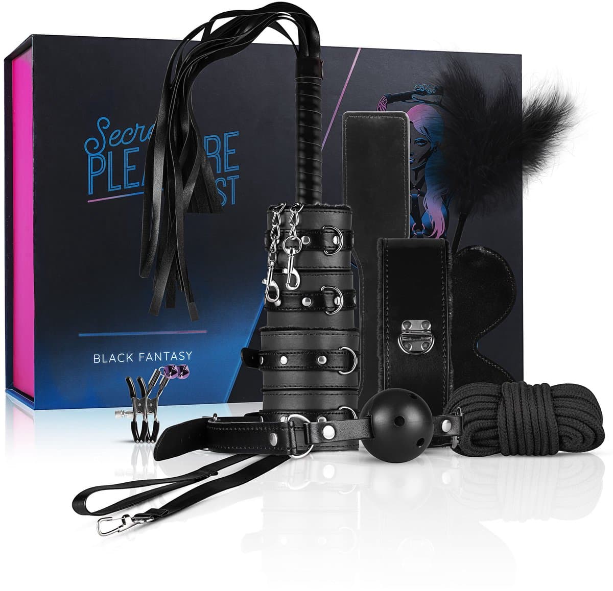 Secret Pleasure Chest - Black Fantasy - SM - BDSM - Set - Sex Toys voor Mannen en Vrouwen - Erotische Cadeauset — afbeelding 1