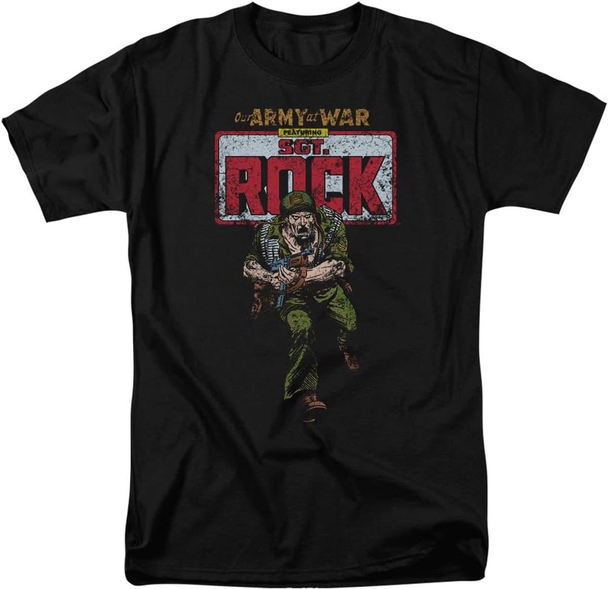 T-shirt met Leger Thematiek en Stripboek Motief voor Heren — afbeelding 1
