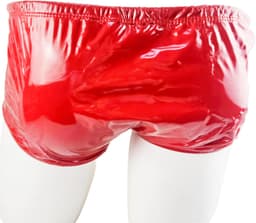 BamBella ® - Boxer short Maat S/M Datex Rood (Latex en stof SM kleding BDSM erotische heren kleding ondergoed lingerie onderbroek zwart — thumbnail 3