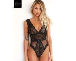 Sexy Body Lingerie Dames – Lingerie Erotisch – Erotische Lingerie Dames – Sexy Lingerieset – Sexy Lingerie – Madam Hommard – Cadeau – Zwart – Kant – Verleidelijk Lingerie Body – Shapewear Look – Festival & Clubwear – Dare to Undress– Maat XS/S, M, L