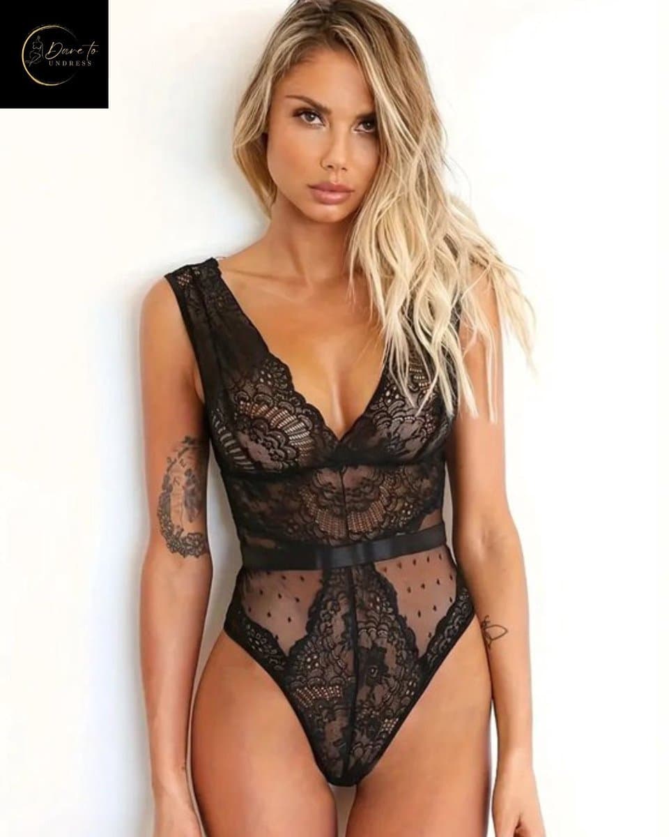 Sexy Body Lingerie Dames – Lingerie Erotisch – Erotische Lingerie Dames – Sexy Lingerieset – Sexy Lingerie – Madam Hommard – Cadeau – Zwart – Kant – Verleidelijk Lingerie Body – Shapewear Look – Festival & Clubwear – Dare to Undress– Maat XS/S, M, L — afbeelding 1