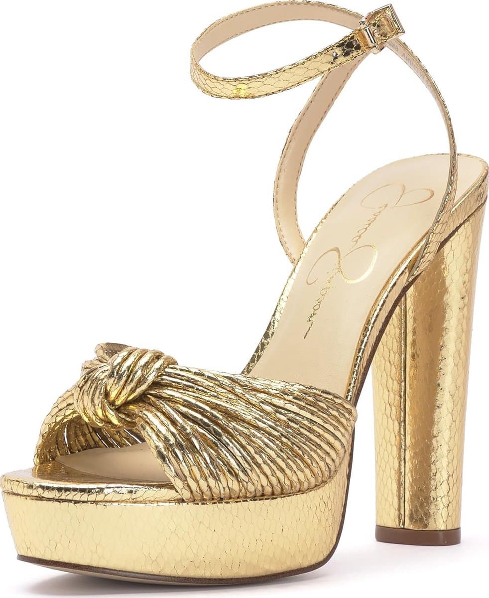 Dames Plateau Sandalen met Hoge Hak Goudkleurig Comfortabel — afbeelding 1