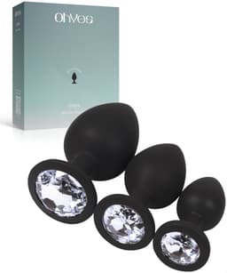OHYES 3-Delige Siliconen Buttplug Set – Anal Butt Plug – Seks Toys voor Mannen & Vrouwen – Anale Seksspeeltjes - Buttplugs Anaal Speeltje met Diamanten — thumbnail 1