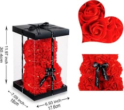 Schattige rozenbeer cadeau voor haar, Valentijnsdag, schattige decoratie voor meisjes, vriendinnen en vrouwen — thumbnail 7