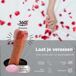 Rosebay Vibrerende Dildo met Afstandsbediening 20 cm - Stotende Dildo - Dildo met Zuignap - Dildo Vibrator voor Vrouwen - Wit — thumbnail 5