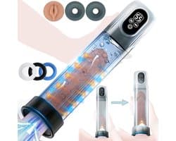 Vitdipy - Penispomp Elektrisch - Met Cockring - 5 Zuigstanden - 6 Trainingsmodi - Penis Extender - Oplaadbaar - Waterdichte