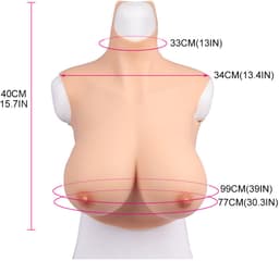 Siliconen- Borsten- Breastplate- 100% siliconen- 4000 gram- Grote Borsten- Nep- G cup- Cosplay- Travestie-Transgender — thumbnail 1