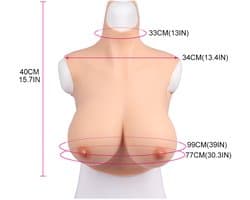 Siliconen- Borsten- Breastplate- 100% siliconen- 4000 gram- Grote Borsten- Nep- G cup- Cosplay- Travestie-Transgender