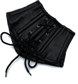 Kiotos - Zwart Lederen Lace-Up Corset Collar — thumbnail 3
