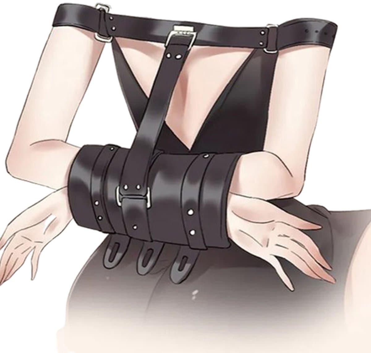 Lederen handboeien set - BDSM - Dwangbuis - Gespen - Riemen - Overgave — afbeelding 1