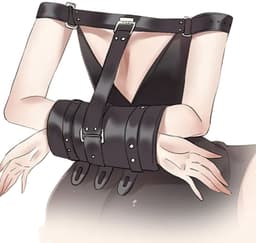 Lederen handboeien set - BDSM - Dwangbuis - Gespen - Riemen - Overgave — thumbnail 1