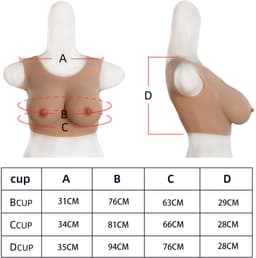 Borst ronde hals - cup C - Siliconen Borstprothesen - Wearable Borst - 100% medische hypoallergene siliconen - Kunstmatige Nep Borst - Valse Borsten - Borst - Siliconen Huid - Bodysuit - Crossdresser - Transgender - Travestiet — thumbnail 3
