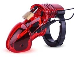 Nooitmeersaai - Electroplay Elektronische peniskooi - ABS - Rood - Exclusief controller