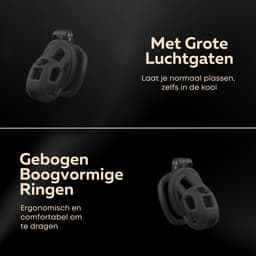 Quick Relief Elite Lock™ Nano - Chastity cage - Kuisheidskooi met 4 ringmaten - Kuisheidskooi voor Mannen - Sissy - BDSM - Cock Cage - Zwart — thumbnail 2