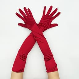 Lange dames handschoenen - extra lange satijnen stretch satijnen handschoenen - vintage feest dameshandschoenen - bruidshandschoenen - geschikt voor bruiden bruiloft opera theekransje — thumbnail 5