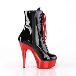 Pleaser Enkellaars -36 Shoes- DELIGHT-1020 Zwart/Rood — thumbnail 5