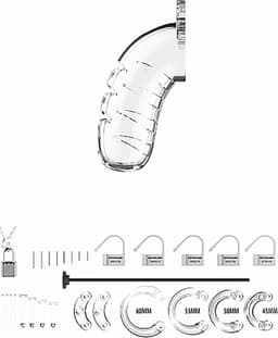 Model 16 - Chastity - 4.5" - Cock Cage - Transparent — thumbnail 8