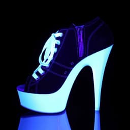 EU 35 = US 5 | DELIGHT-600SK-01 | 6 Heel, 1 3/4 PF Open Toe Sneaker, Side Zip — thumbnail 3