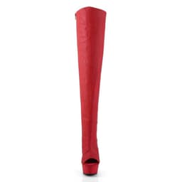 EU 37 = US 7 | DELIGHT-3019 | 6 Heel, 1 3/4 PF Open Toe/Heel Thigh High Boot, Side Zip — thumbnail 2