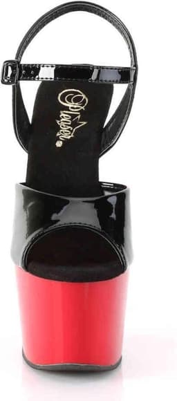 Pleaser - ADORE-709 Sandaal met enkelband, Paaldans schoenen - Paaldans schoenen - 39 Shoes - Zwart/Rood — thumbnail 2