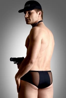 Softline - Policeman - Sexy Politie Outfit - 3-Delig Set - Slip, Stropdas en Manchetten XL — thumbnail 2