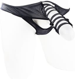 BamBella® - Sexy bondage Lingerie Heren S/M - Zwart mannen ondergoed open kruis slip — thumbnail 1