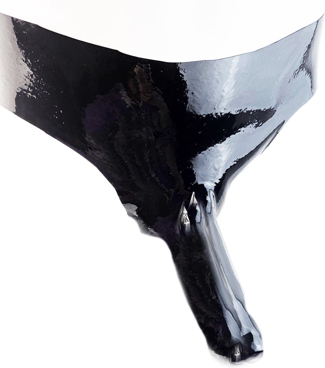 BamBella® - 100% LATEX string heren - Maat S/M -BDSM SM sexy glans ondergoed Zwart voor mannen — afbeelding 1