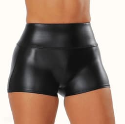 Strakke lederen push-up short vrouwen - Sexy BDSM broekje - Erotische kleding voor haar - Ronde billen - Leer - Nachtclub - Mini short - Rollenspel — thumbnail 4