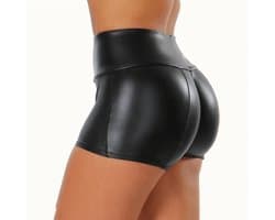 Strakke lederen push-up short vrouwen - Sexy BDSM broekje - Erotische kleding voor haar - Ronde billen - Leer - Nachtclub - Mini short - Rollenspel