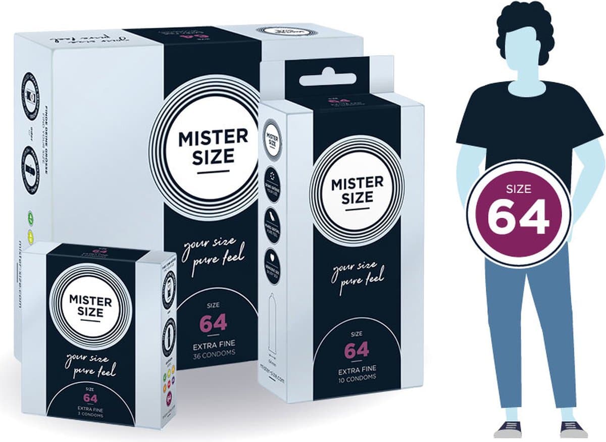 Mister Size - 64 - Ultra Dunne XXL condooms - 36 stuks — afbeelding 1