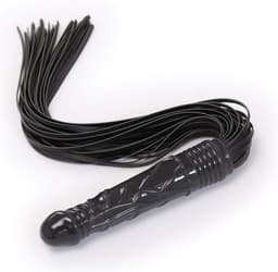 Smart Moves - Flogger met Dildo Handvat - Zwart — thumbnail 5