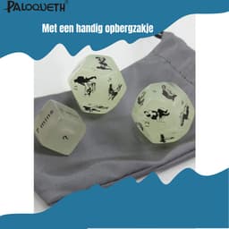Paloqueth® Erotische Dobbelstenen Set - Glow in the dark - erotiek - Seks spel voor Koppels - Verschillende Standjes - Erotische Dobbelstenen - Seks Dobbelstenen - Erotisch Spel - Sex Dice - Bachelor gift - Vrijgezellenfeest - Erotische spelletjes — thumbnail 2
