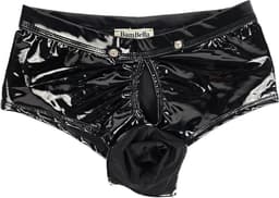 BamBella ® - Boxer short Maat L Datex Zwart (Latex en stof SM kleding BDSM kruisloos erotische heren kleding — thumbnail 8