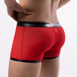 Boxer-Doorschijnend-Mesh-latex-Heren-Drukkers-Sexy-Opwindend-Erotisch-Lingerie-Rood — thumbnail 2
