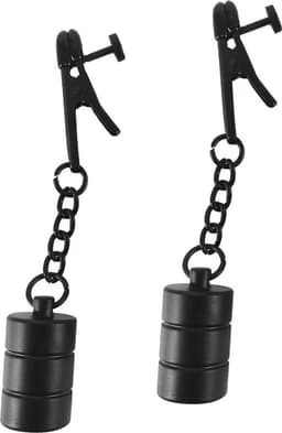 Black Label - Alligator Tepelklemmen met Gewichten - Zwart — thumbnail 5