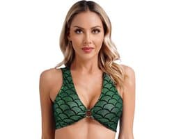 Zeemeermin Topje - Bikini Top - Festival Kleding - Sexy BH - Dames Lingerie - Groen