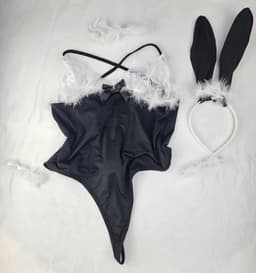 BamBella ® Sexy Cosplay Rollenspel kleding - Onesize - outfit dames Sex bunny dieren pak Zwart — thumbnail 3