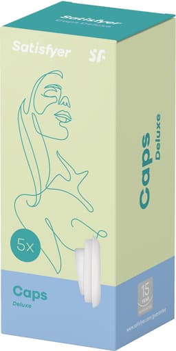 Opzetstukken voor Satisfyer Pro Deluxe Next Generation | huidvriendelijk siliconen | wit | 5 stuks — thumbnail 2