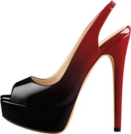 maker Plateausandalen voor dames, peeptoe, slingback, hoge hakken — thumbnail 1