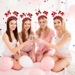 Heart Hairband Headdress Hearts Red Amor Hairband Red Women's Amor Costume Accessories Cupid Costume Heart Photo Props - ShopVlot — thumbnail 1