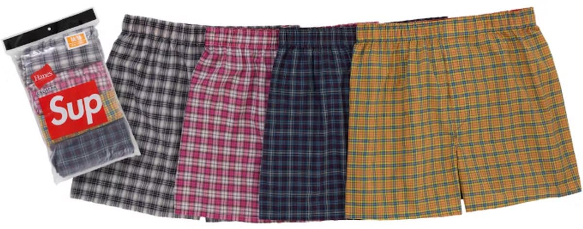 Supreme Hanes Plaid Boxers (4 Pack) Multicolor — afbeelding 1