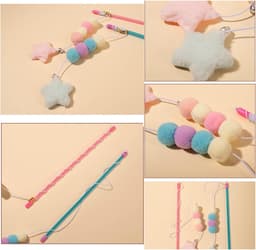 Speelgoed, interactieve speelstok met elastisch touw, pluche hanger speelgoed voor kleine kittenkatten oefening, set van 2 — thumbnail 3