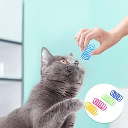 20 stuks kattenspringspeelgoed, 4 kleuren, kleurrijk, creatief kunststof spiraalveren, spiraalveren, spiraalveren, duurzaam interactief speelgoed voor katten, katten, huisdieren, speelgoed met spiraal — thumbnail 3