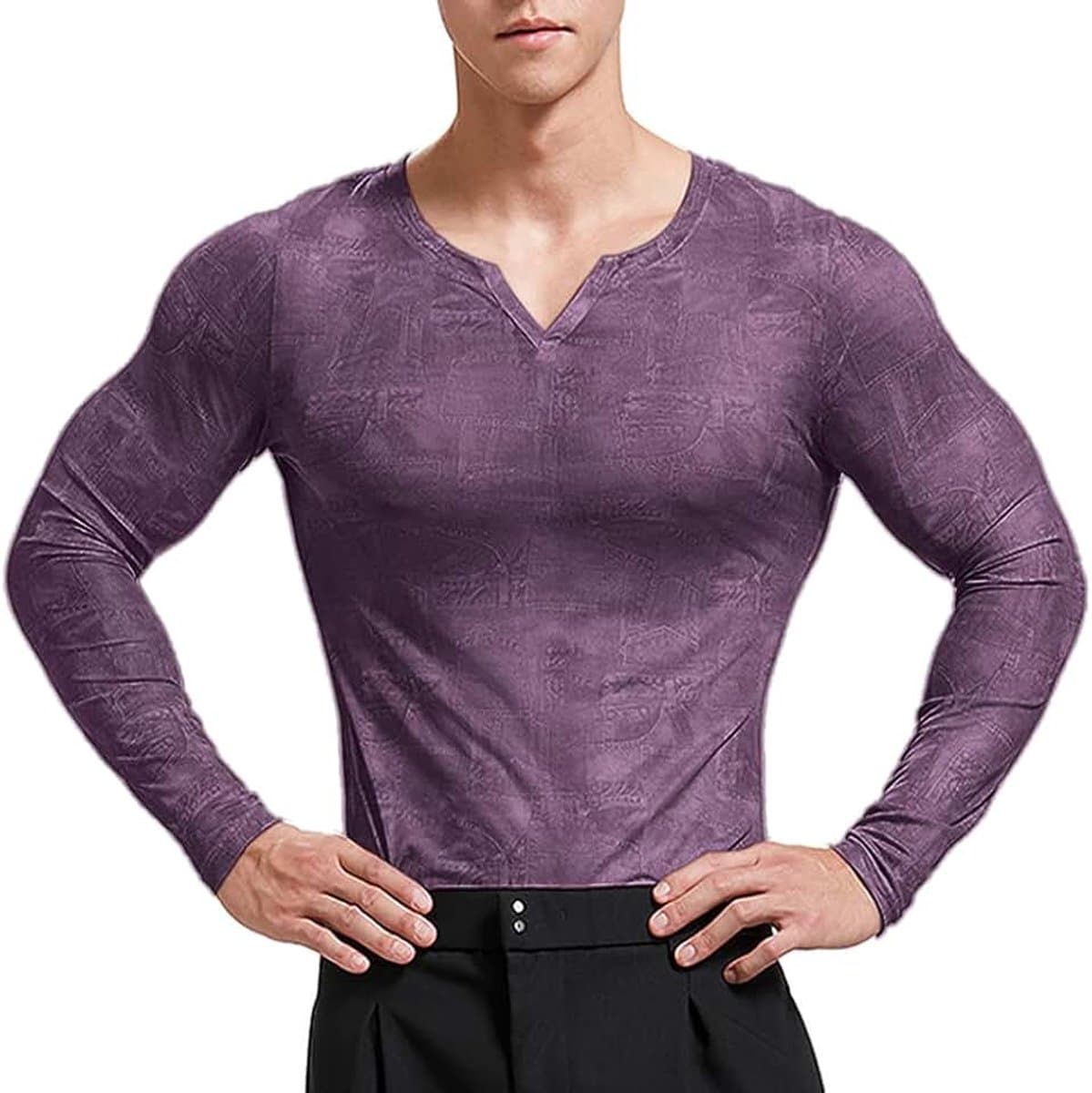 Palglg Heren zien door lange mouwen Sheer Mesh Gym Training Workout T-Shirt Sexy Transparante Tops Clubwear — afbeelding 1
